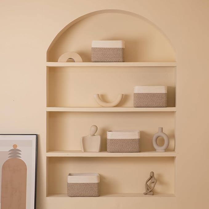 4 Pack Storage Baskets for Organizing, Woven Baskets for Shelves - Image 7