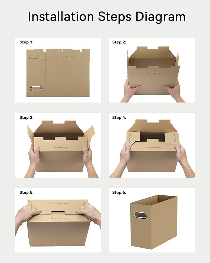 Portable Collapsible Cardboard File Box - Image 4