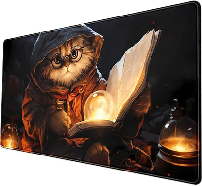 Magical Cat Desk Mouse Mat Black Vintage Desk Pad Playmat - Image 5