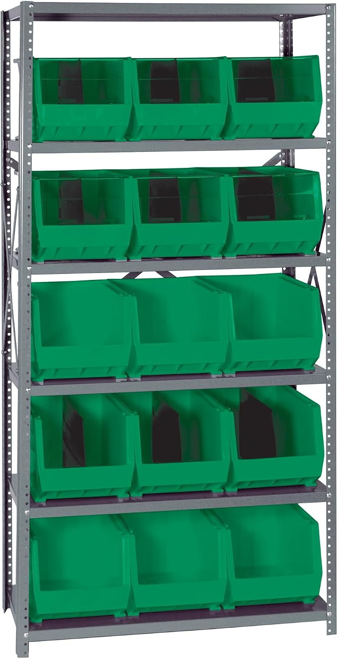 Quantum Storage Systems QSBU-260GN Giant Open Hopper Steel Shelving System by QuantumStorageSystems
