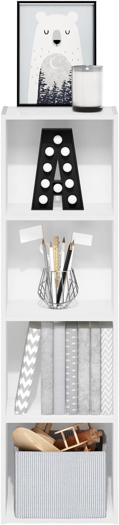 Furinno PASIR Book Shelf, 4-Tier Modern Bookshelf, Open Shelves Bookcase 9 x 12 - Image 5