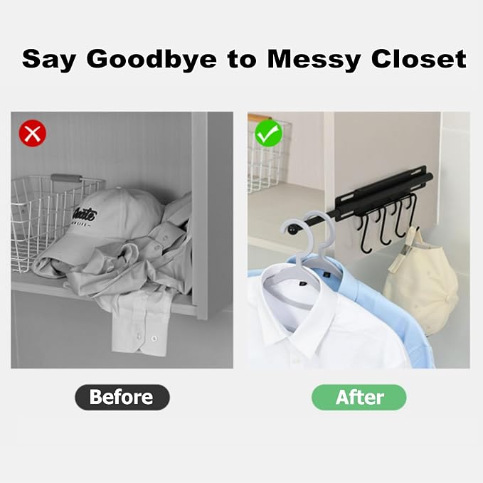 12" Valet Rod for Closet Pull Out, Retractable Slide Out Closet Valet Rod for - Image 5