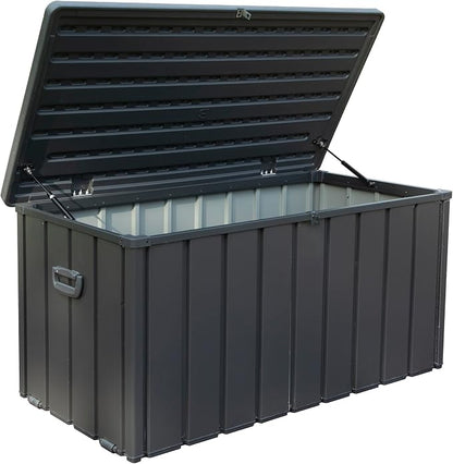 KUIKUI 100 Gallon Deck Box Waterproof, 100 Gallon Outdoor Storage Box, Metal - Image 6