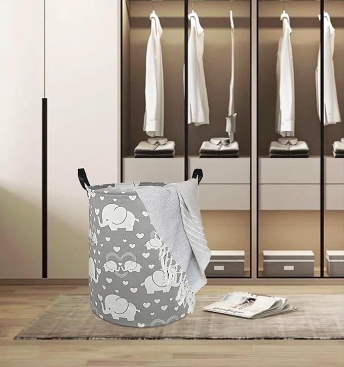 Round Laundry Hamper Storage Basket Laundry Organizer Hamper Storage Bins - Image 4
