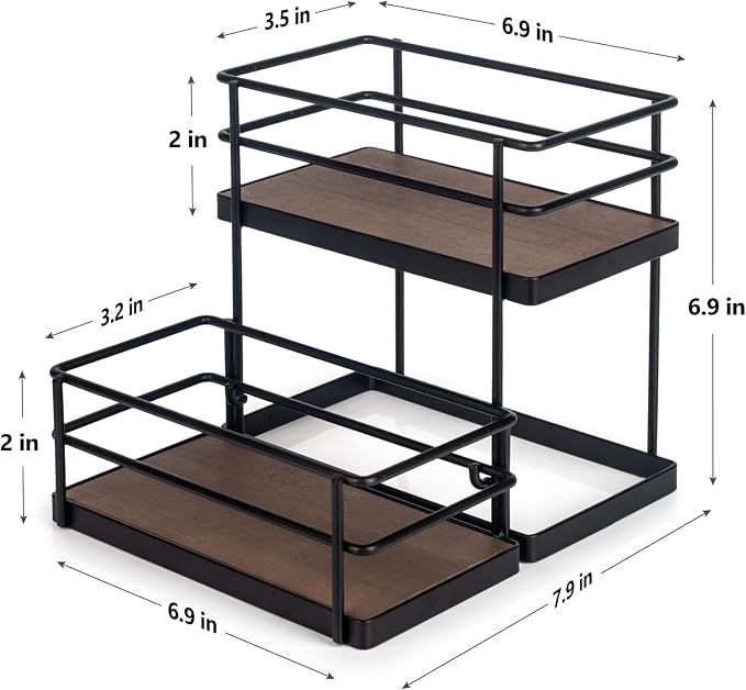 4 Bottle Capacity Coffee Syrup Organizer 2 Tier Coffee Syrup Stand Shelf - Image 3