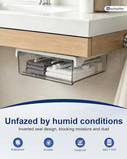 Clear Storage Drawer – 25° Tilted Front, Self-Adhesive Organizer - Image 4
