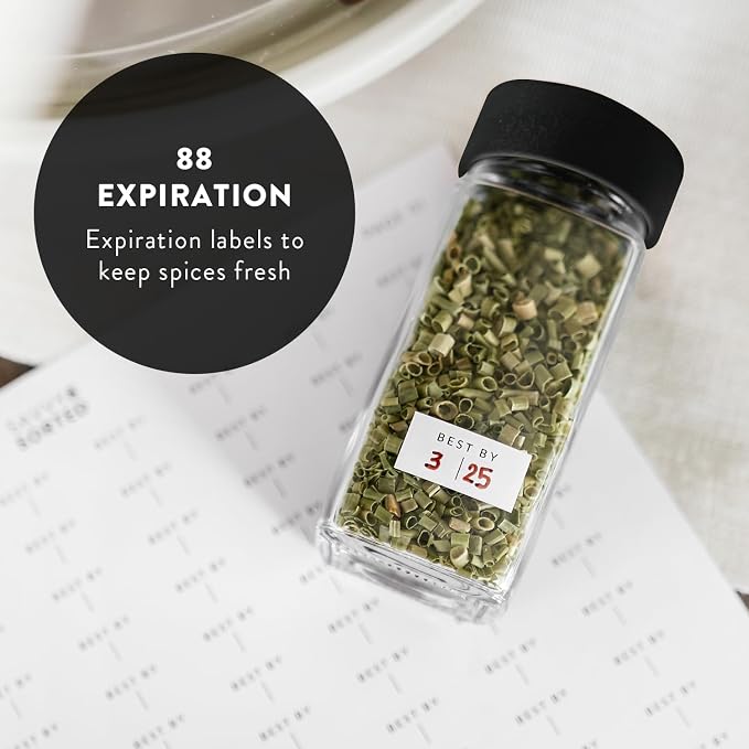 SAVVY & SORTED Glass Spice Jars - 4 Oz Spice Containers with 374 Minimalist - Image 6