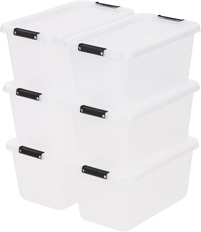 IRIS USA 6-Pack Clip Box with Latching Lids, 13 Quart Craft Storage Bins - Image 9