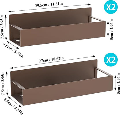 Metal Magnetic Spice Rack for Refrigerator Bronze, 4 Pack | Magnetic Shelves - Image 7