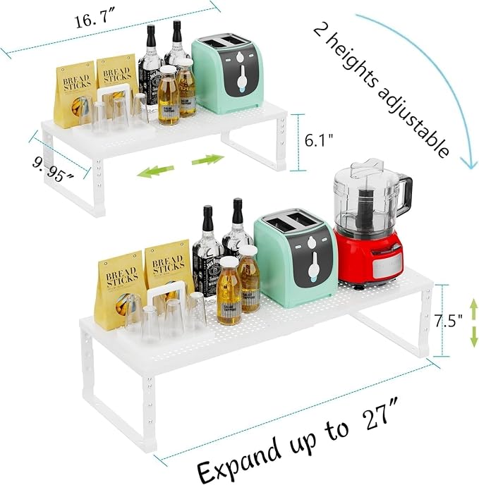 Expandable Cabinet Shelf Organizer Storage Spice Rack Shelves - Image 6
