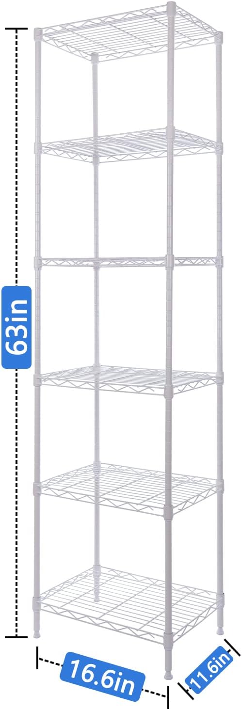 GIOTORENT 6-Tier Storage Shelves Standing Shelving Metal Units, Adjustable - Image 3