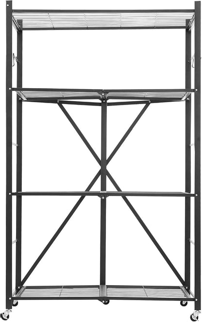 VEVOR 4-Tier Foldable Storage Shelf, 36W x 21D x 60H Inch Folding Metal Rack - Image 9