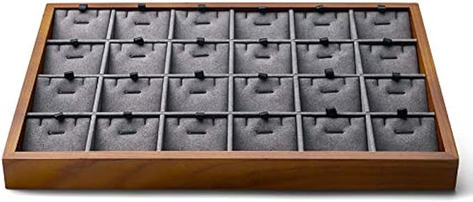 Oirlv Wood 24 Grids Jewelry Tray by Oirlv