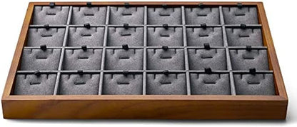 Oirlv Wood 24 Grids Jewelry Tray by Oirlv