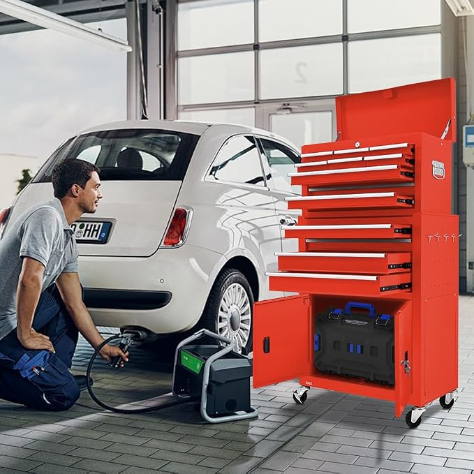 13-Drawer Double Door Rolling Tool Chest, 2 in 1 Detachable Tool Chest - Image 2
