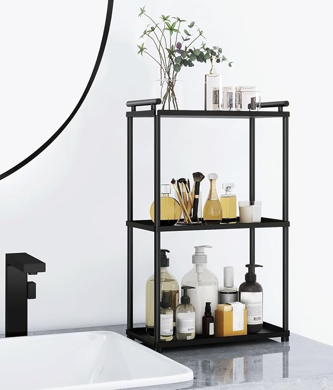 VOTZAAQ 3 Tier Bathroom Organizer Countertop, Stainless Steel Perfume Tray and by VOTZAAQ