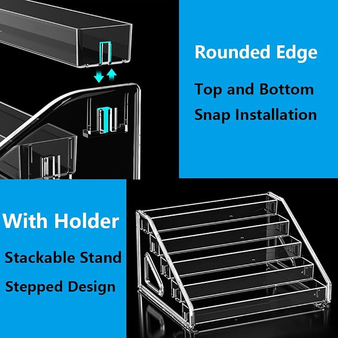 12 Inchs Acrylic Tiered Display Stand 5 tier Acrylic Riser Display Shelf Stands - Image 4