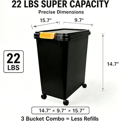 3 Sets 22lb Dog Food Storage Container - Image 2