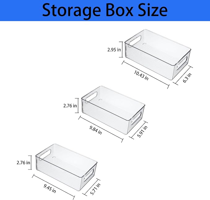 Refrigerator Organizer Bins 3 Pack Fridge Organizers - Image 2