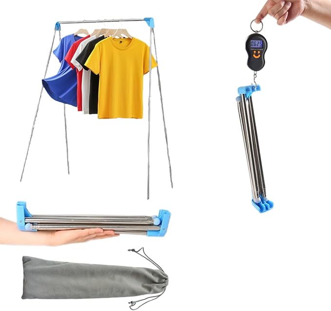 Lmaray Portable Travel Garment Rack, Compact Stainless Steel Foldable Mini by Lmaray