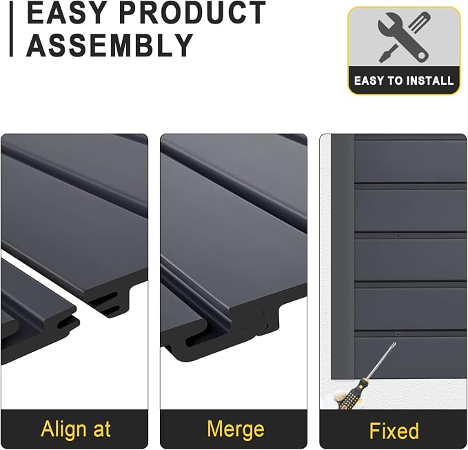4'H x 4'W PVC Slatwall Panels Garage Wall Storage System - Image 4