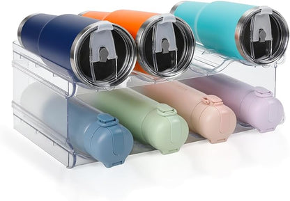 Stackable Water Bottle Organizer, SPOSPO Large Compartment Water Bottle Holder by SPOSPO