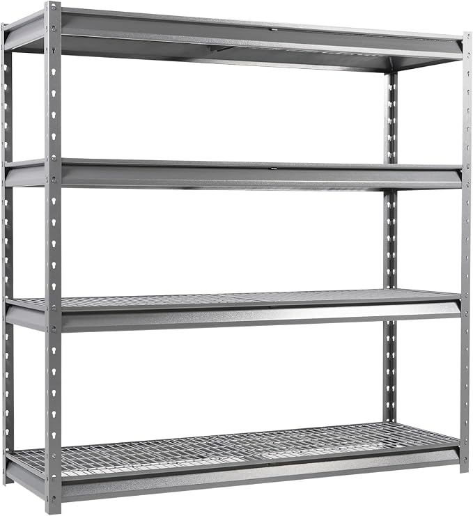 The Atlas 72" W Heavy Duty Garage Shelving Load 8000 Lbs, 4 Tier Metal Storage by Shuntong