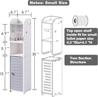 AOJEZOR Toilet Paper Holder Small: Bathroom Storage Cabinet - Image 6