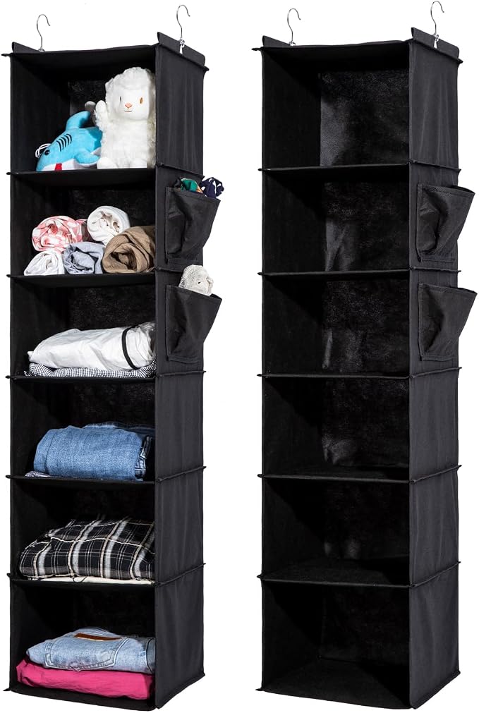 2 Packs Hanging Closet Organizer, 6-Shelf Closet Organizers and Storage by WelcometoYRCBEHFU