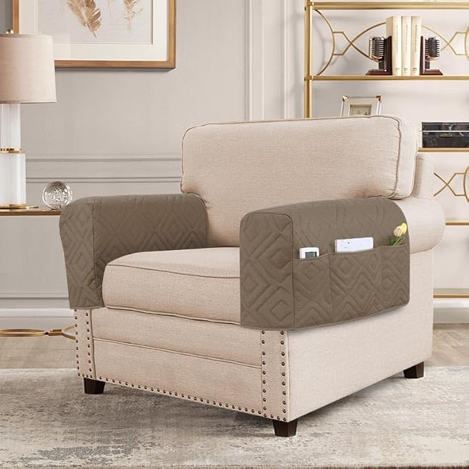 H.VERSAILTEX Armrest Covers for Sofa Water Resistant Couch Arm Covers Remote - Image 3