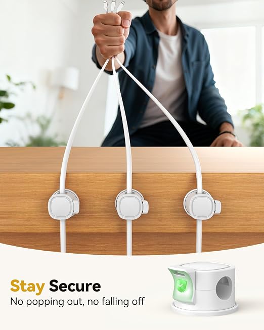 8Pack Rotatable Cord Organizer, Spring Cable Clips - Image 3