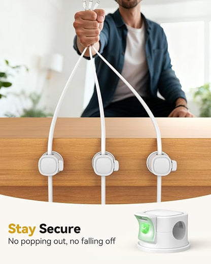 8Pack Rotatable Cord Organizer, Spring Cable Clips - Image 3