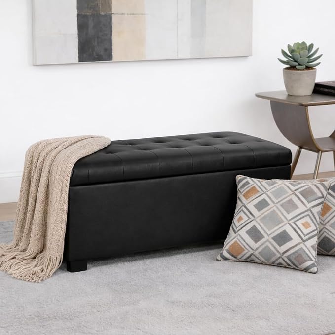 HomePop 46" Tufted Storage Bench - Image 2