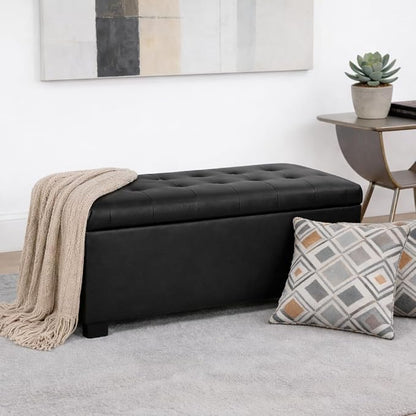 HomePop 46" Tufted Storage Bench - Image 2