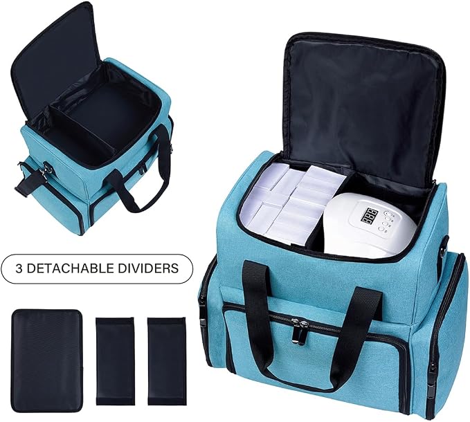 Large Makeup Cosmetic Bag with 3 Removable Case and 2 Removable Dividers Double - Image 4