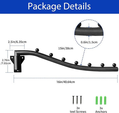 2pcs Swing Clothes Hanger Rack, Wall Mounted Clothes Rack | 10lb Max, Powder - Image 2