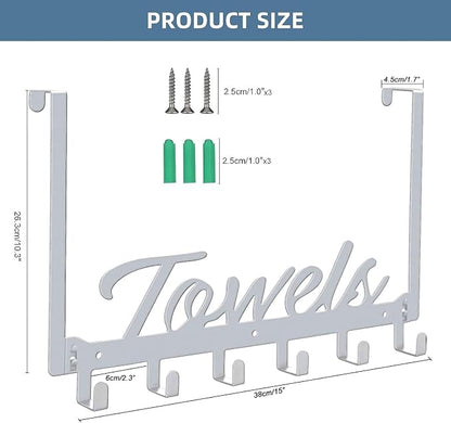 Azmoncy Over The Door Hooks, Towel Rack - Image 2
