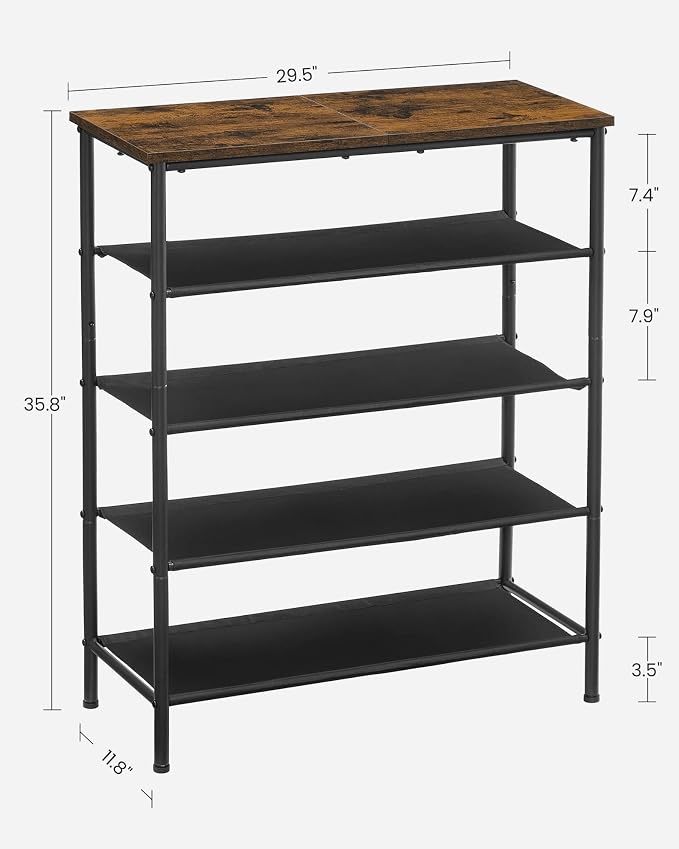 VASAGLE Shoe Rack, 5-Tier Shoe Storage Organizer - Image 3