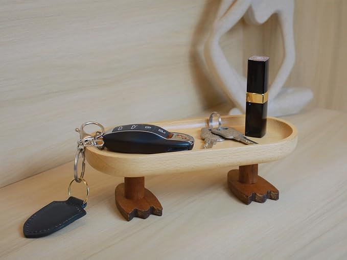 Wood Key Tray for Entryway Table, Key Bowl, Jewelry Tray, Valet Tray - Image 3