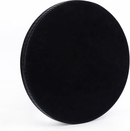 HofferRuffer Round Serving Tray 20'', Elegant Faux Leather Circle Ottoman Table - Image 9