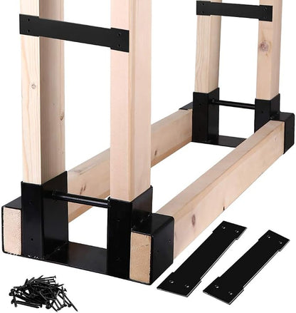 MOFEEZ Outdoor Firewood Log Storage Rack Bracket Kit, Fireplace Wood Storage by MOFEEZ