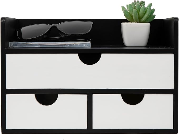 Rustic Distressed white 3-Tier Wood Desk Organizer - Image 5