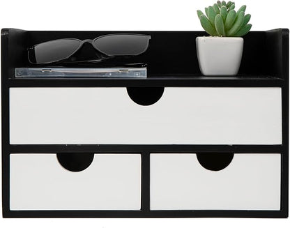 Rustic Distressed white 3-Tier Wood Desk Organizer - Image 5
