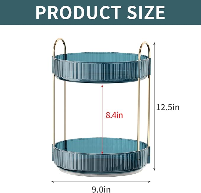 360° Rotating Makeup Organizer, Bathroom Organizers and Storage Holder Rack - Image 2