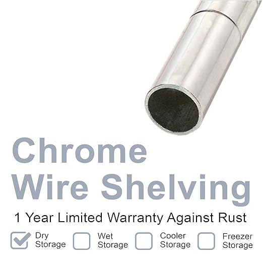 Nexel Economy Wire Shelving Starter Unit, 4 Tier, Nickel Chrome, x 36"L - Image 3