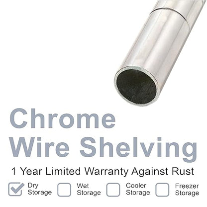 Nexel Economy Wire Shelving Starter Unit, 4 Tier, Nickel Chrome, x 36"L - Image 3
