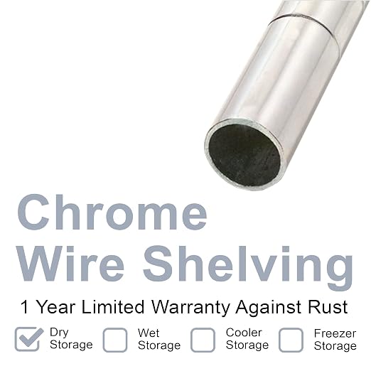 Nexel Economy Wire Shelving Starter Unit, 4 Tier, Nickel Chrome, x 36"L - Image 2