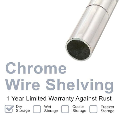 Nexel Economy Wire Shelving Starter Unit, 4 Tier, Nickel Chrome, x 36"L - Image 2