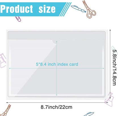 Outus 200 Pack 5 x 8.4 Inch Self Adhesive Label Pockets Bulk Plastic Labels - Image 2
