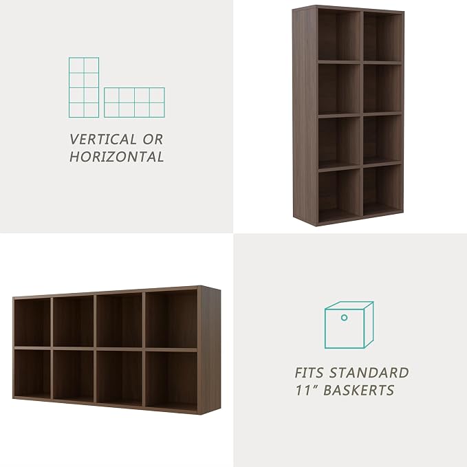 8-Cube Storage Shelf Bookcase - Image 4